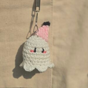 Cute Little Ghost Crochet Keychain