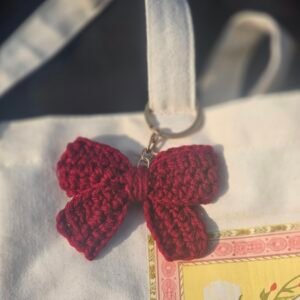 Maroon Bow Keychain