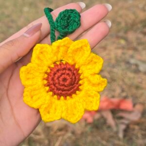 Sunflower Crochet Keychain